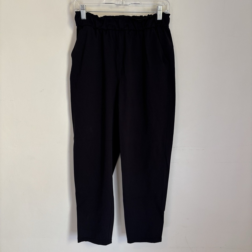 Lululemon Women Keep Moving Pankts Black Drawstring Waist Work Office 6